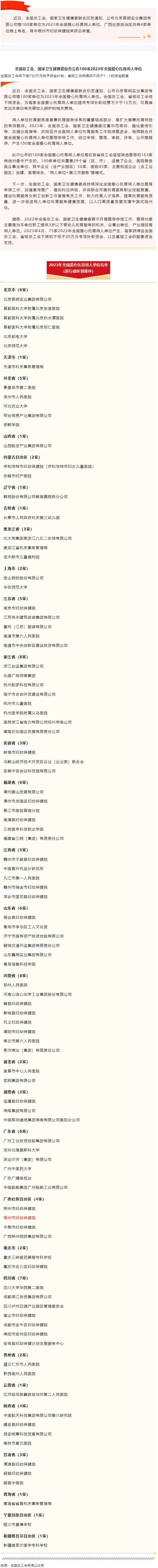 全國(guó)總工會(huì)、國(guó)家衛(wèi)生健康委聯(lián)合公布100家2023年全國(guó)愛心托育用人單位.png