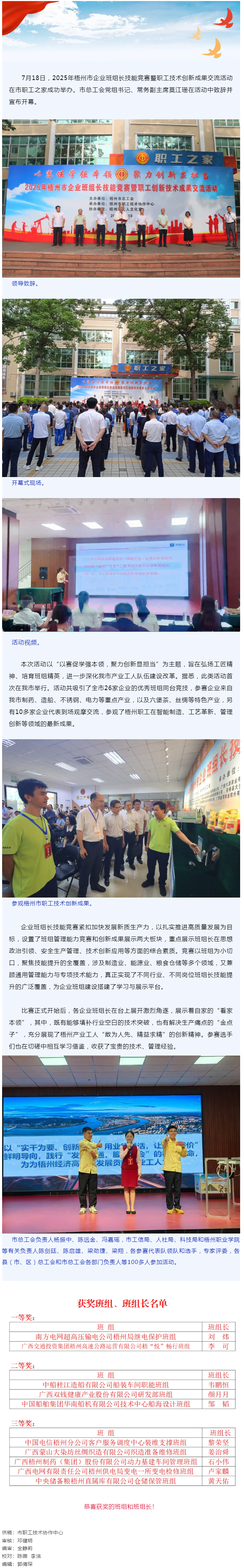 班組比拼“金點子” 職工創(chuàng)新結(jié)碩果丨2025年梧州市企業(yè)班組長技能競賽暨職工技術(shù)創(chuàng)新成果交流活動成功.png