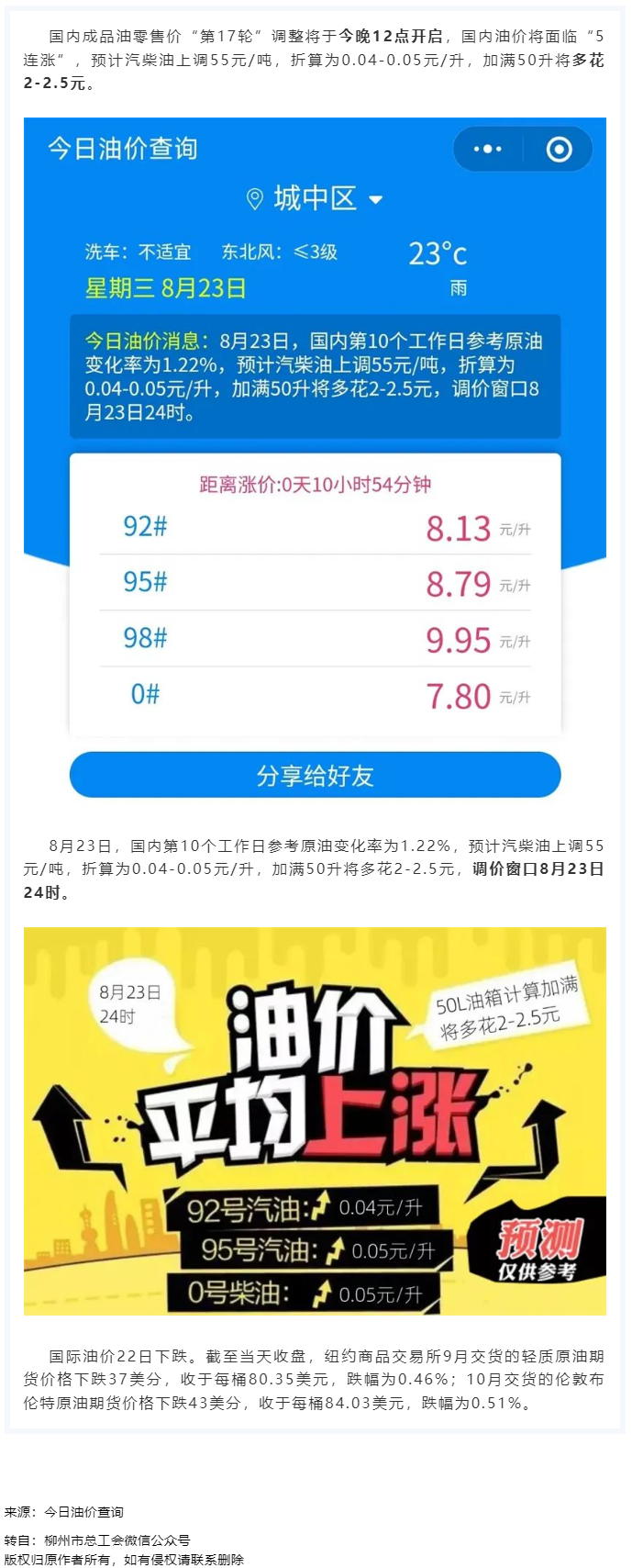 油價(jià)今晚“5連漲”！下班趕緊加油.png