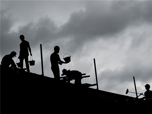 工地勞動者剪影